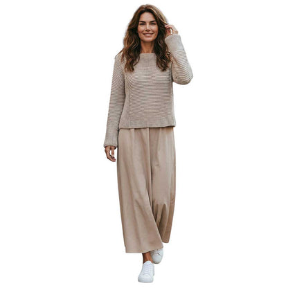 Sand Knit Crop long sleeves Sweater sold at Aqualta 4