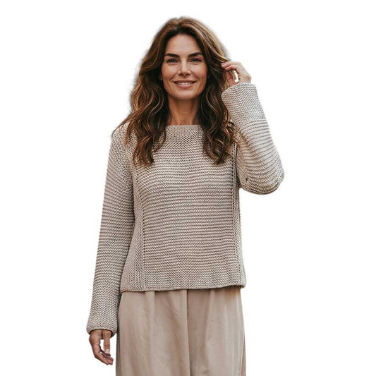 Sand Knit Crop long sleeves Sweater sold at Aqualta 6