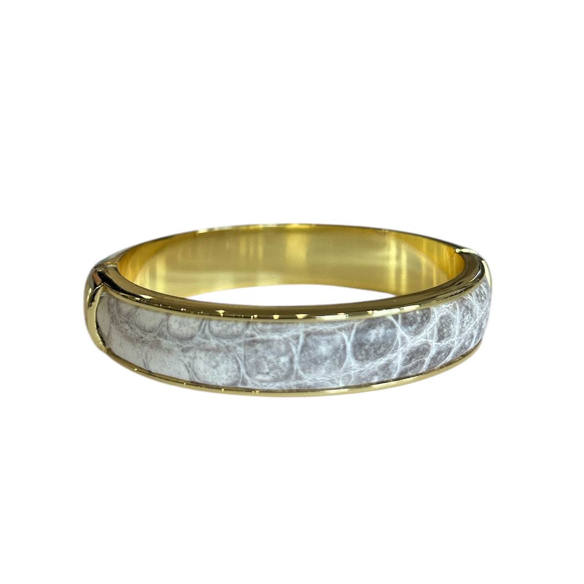 Crocodile & Brass Bangle - AQUALTA