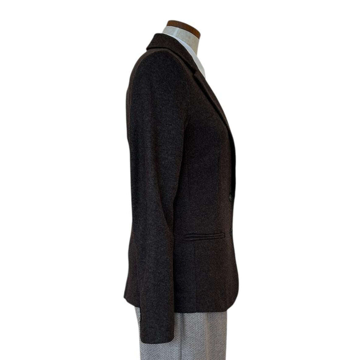 Single breast Warm Jersey Blazer Classic Brown - AQUALTA