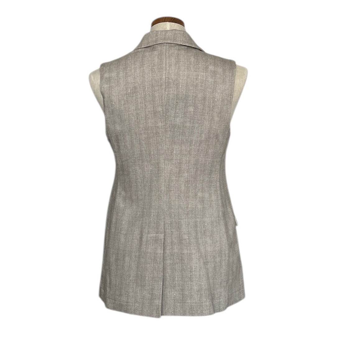 Sleeveless Jersey Jacket White Herringbone - AQUALTA