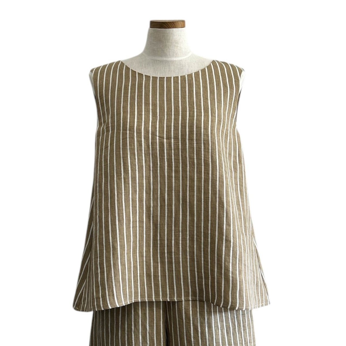Sleeveless Top Round Neck Stripes - AQUALTA