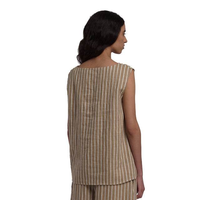 Sleeveless Top Round Neck Stripes - AQUALTA