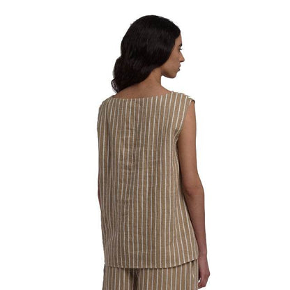 Sleeveless Top Round Neck Stripes - AQUALTA