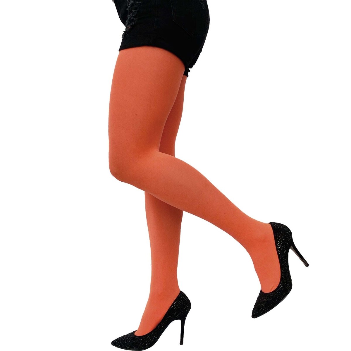 Tangerine Orange Opaque Tights - AQUALTA