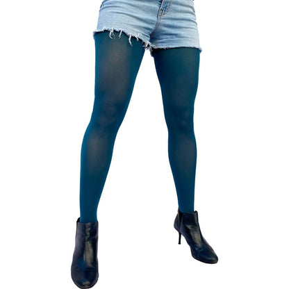 Teal Opaque Tights - AQUALTA