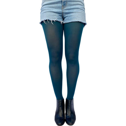 Teal Opaque Tights - AQUALTA