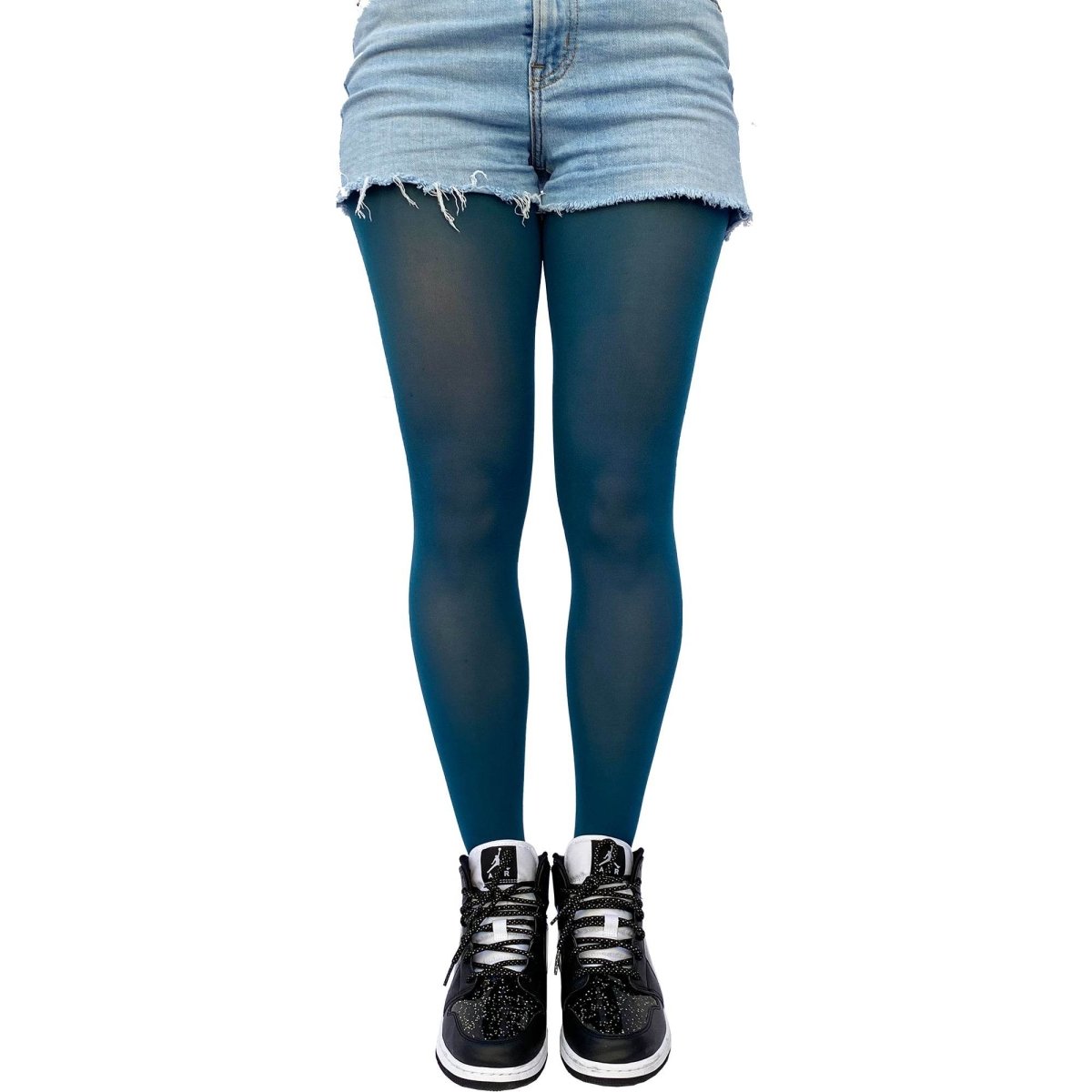 Teal Opaque Tights - AQUALTA