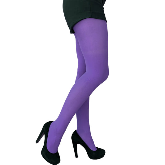 Violet Purple Opaque Tights For Women Malka Chic sold at Aqualta