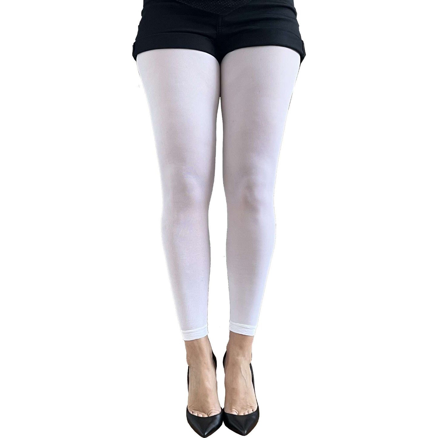 Stylish white footless tights for women with minimalist design and versatile everyday fashion look