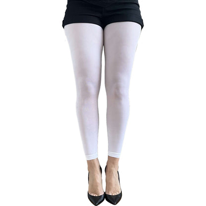 Stylish white footless tights for women with minimalist design and versatile everyday fashion look