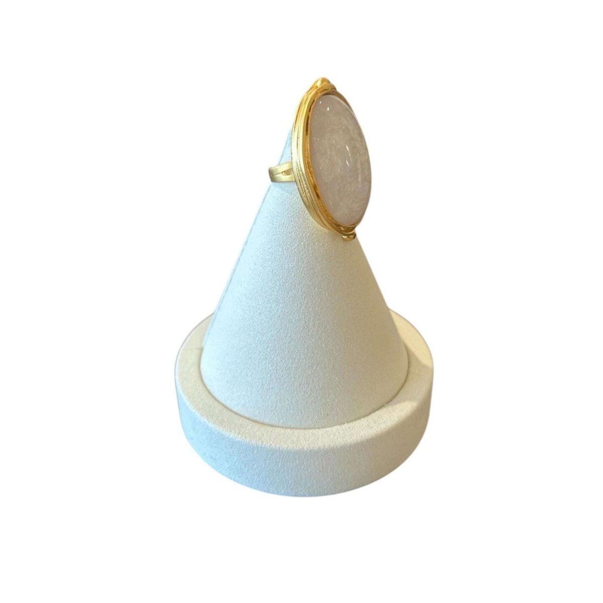 White Opal Resin & Gold Vermeil Ring - AQUALTA