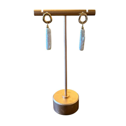 White Stick Pearls Earrings - AQUALTA