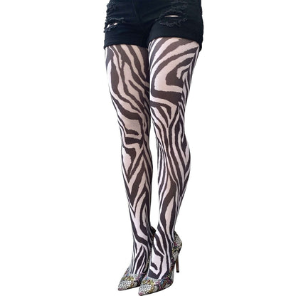 White Zebra Tights for Women - AQUALTA