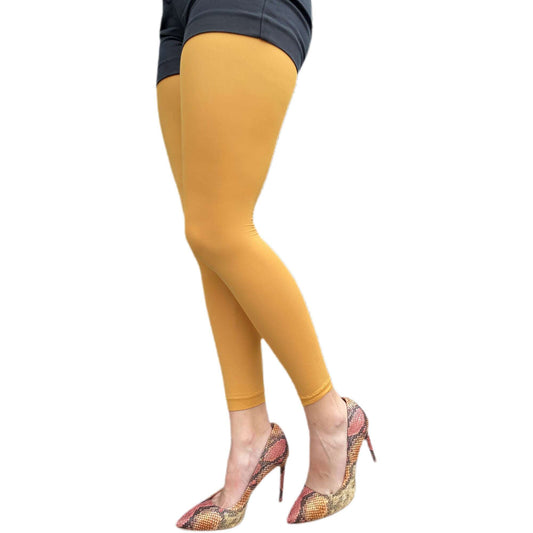 Yellow Mustard Footless Tights for Women Malka Chic Sold at Aqualta